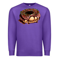 Purple chocolate donut with candies Premium Sweatshirt - AdoDesignShop