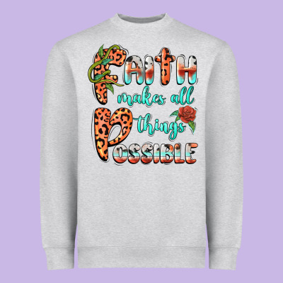 Faith Makes All Things Possible Heavyweight Sweatshirt Designed By Barkaloodesign