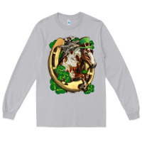 Moon Dust Horse with horseshoe st patricks day Long Sleeve Tee - FaDigitalArtStudio