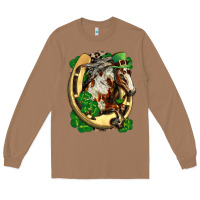 Toasted Coconut Horse with horseshoe st patricks day Long Sleeve Tee - FaDigitalArtStudio
