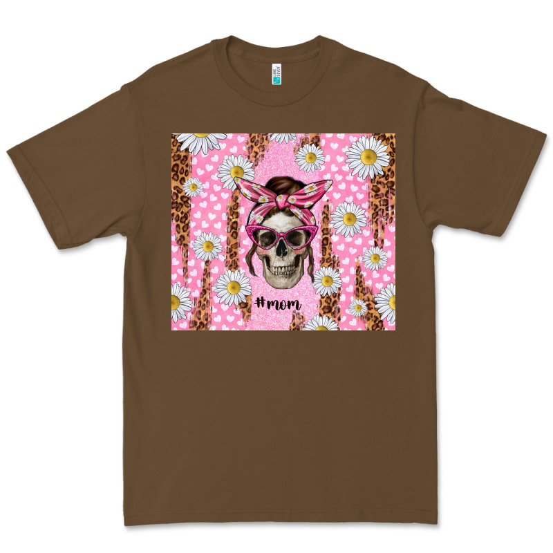 Skull Mom Pink Glitter With Daisy Premium Tee by TumblerDesignByShophia | Teevron