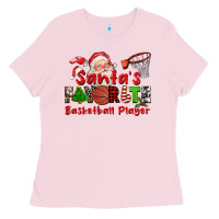 Bubblegum Pink santas favorite basketball player Ladies Tee - CowGirlArtShop