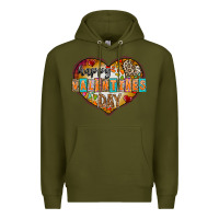 Army Green Happy Valentınes Day Premium Hoodie - CowhideDigitalArt