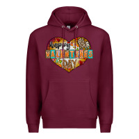Burgundy Happy Valentınes Day Premium Hoodie - CowhideDigitalArt
