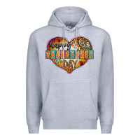 Heather Grey Happy Valentınes Day Premium Hoodie - CowhideDigitalArt
