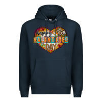Navy Happy Valentınes Day Premium Hoodie - CowhideDigitalArt