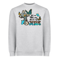 Heather Grey let me tell you about my jesus Heavyweight Sweatshirt - BarkalooDesign