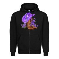 Black purple cowgirl  and roses Zipper Hoodie - AdoDesignShop