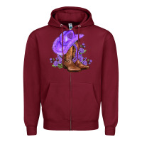 Burgundy purple cowgirl  and roses Zipper Hoodie - AdoDesignShop