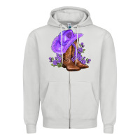 Dove Grey purple cowgirl  and roses Zipper Hoodie - AdoDesignShop