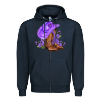 Navy purple cowgirl  and roses Zipper Hoodie - AdoDesignShop