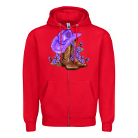 Red purple cowgirl  and roses Zipper Hoodie - AdoDesignShop