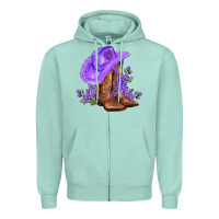 Seafoam purple cowgirl  and roses Zipper Hoodie - AdoDesignShop