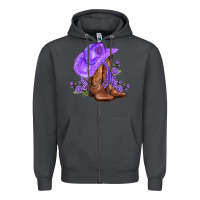 Smoke purple cowgirl  and roses Zipper Hoodie - AdoDesignShop
