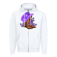 White purple cowgirl  and roses Zipper Hoodie - AdoDesignShop