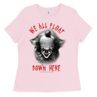 Bubblegum Pink IT Movie Pennywise We All Float Down Here Ladies Tee - maiPhamDesign