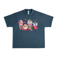 Midnight Navy valentines day coffee cups Urban Heavy Tee - OliviaCreatesArt