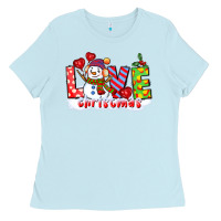 Baby Blue love christmas snowman Ladies Tee - CowGirlArtShop