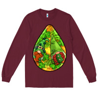 Burgundy st.patrick's teardrop earrings Long Sleeve Tee - FaDigitalArtStudio
