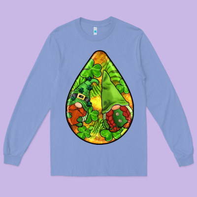 St.patrick's Teardrop Earrings Long Sleeve Tee Designed By Fadigitalartstudio
