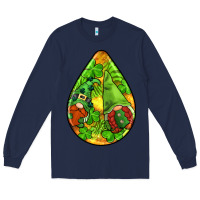 Navy st.patrick's teardrop earrings Long Sleeve Tee - FaDigitalArtStudio