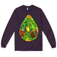 Plum st.patrick's teardrop earrings Long Sleeve Tee - FaDigitalArtStudio