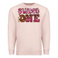 Pale Pink sweet one donut Premium Sweatshirt - AdoDesignShop