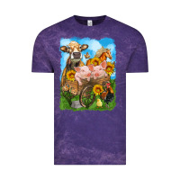 Cloud Purple farm animals wagon olivia Vintage Tee - OliviaCreatesArt