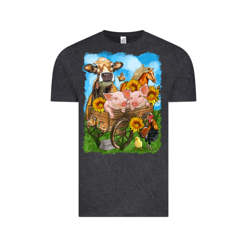 Farm Animals Wagon Olivia Vintage Tee by OliviaCreatesArt | Teevron