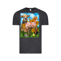 Vintage Black farm animals wagon olivia Vintage Tee - OliviaCreatesArt