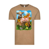 Vintage Coffee farm animals wagon olivia Vintage Tee - OliviaCreatesArt