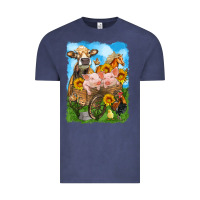 Vintage Denim farm animals wagon olivia Vintage Tee - OliviaCreatesArt