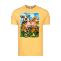 Vintage Mustard farm animals wagon olivia Vintage Tee - OliviaCreatesArt