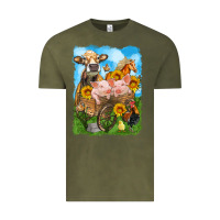 Vintage Olive farm animals wagon olivia Vintage Tee - OliviaCreatesArt