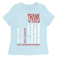 Baby Blue thank you for your service   veterans day t Ladies Tee - maiPhamDesign