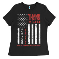 Black thank you for your service   veterans day t Ladies Tee - maiPhamDesign