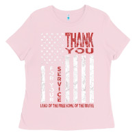 Bubblegum Pink thank you for your service   veterans day t Ladies Tee - maiPhamDesign