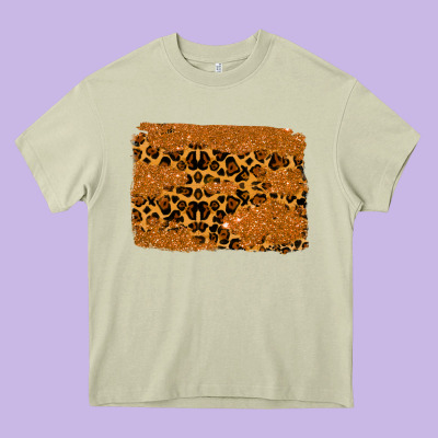 Leopard Glitter Background Heavy Core Tee Designed By Ranaportraitstore
