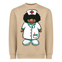 Mushroom african nurse gnome afro hair Heavyweight Sweatshirt - BarkalooDesign