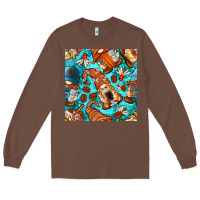 Chestnut coffee and barista gnomes with glitter seamless pattern bbs Long Sleeve Tee - BundleAndBundleShop