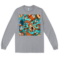 Heather Grey coffee and barista gnomes with glitter seamless pattern bbs Long Sleeve Tee - BundleAndBundleShop