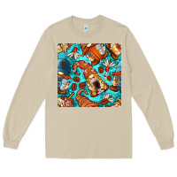 Mushroom coffee and barista gnomes with glitter seamless pattern bbs Long Sleeve Tee - BundleAndBundleShop