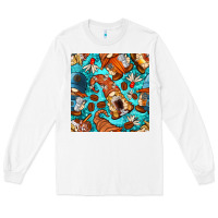 White coffee and barista gnomes with glitter seamless pattern bbs Long Sleeve Tee - BundleAndBundleShop