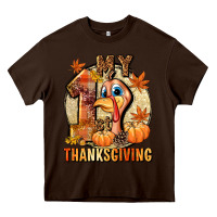 Chocolate Brown My 1st Thanksgiving Heavy Core Tee - NancyCooperArtShop