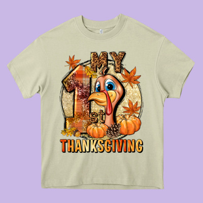 My 1st Thanksgiving Heavy Core Tee Designed By Nancycooperartshop
