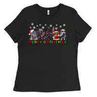 Black merry christmas gnomies Ladies Tee - CowGirlArtShop