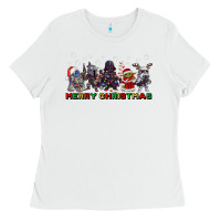 White merry christmas gnomies Ladies Tee - CowGirlArtShop