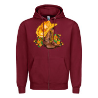 Burgundy yellow  cowgirl and roses Zipper Hoodie - AdoDesignShop