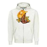 Oatmeal Heather yellow  cowgirl and roses Zipper Hoodie - AdoDesignShop