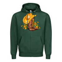 Sports Green yellow  cowgirl and roses Zipper Hoodie - AdoDesignShop